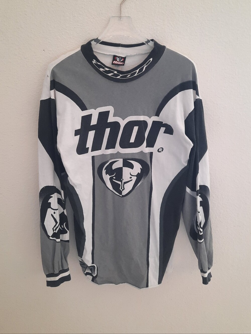 Thor Men's Long-Sleeve Graphic Jersey - Gray, White & Black